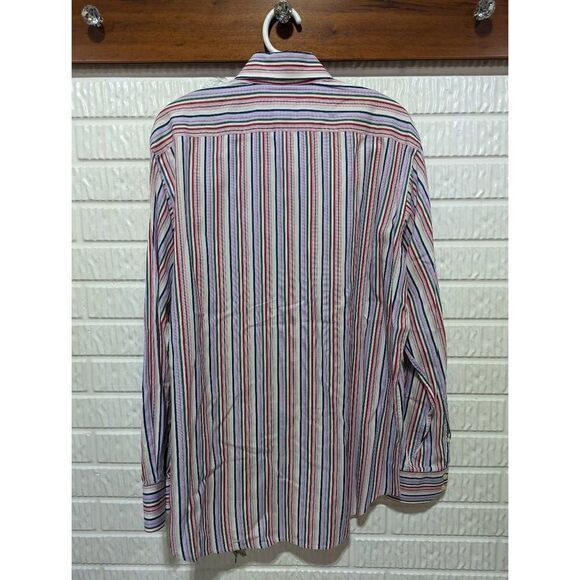 Thomas Dean Men's Multi-Color Striped Long-Sleeve Button-Down Shirt Size XL - Picture 4 of 4